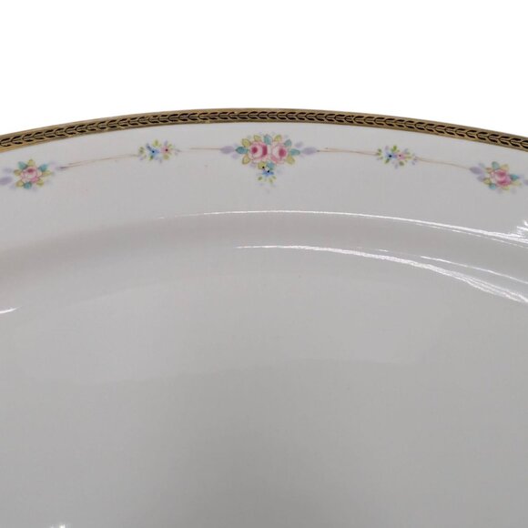 Vtg Noritake M Oval Platter Roses Gold Encrusted Rim N224 Japan 15.5 - Picture 10 of 11